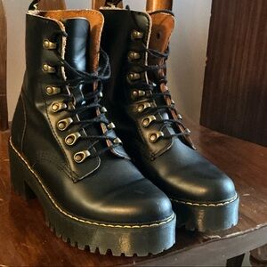 Dr. Martens Black Leather Combat Boots